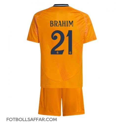 Real Madrid Brahim Diaz #21 Bortadräkt Barn 2024-25 Kortärmad (+ Korta byxor)